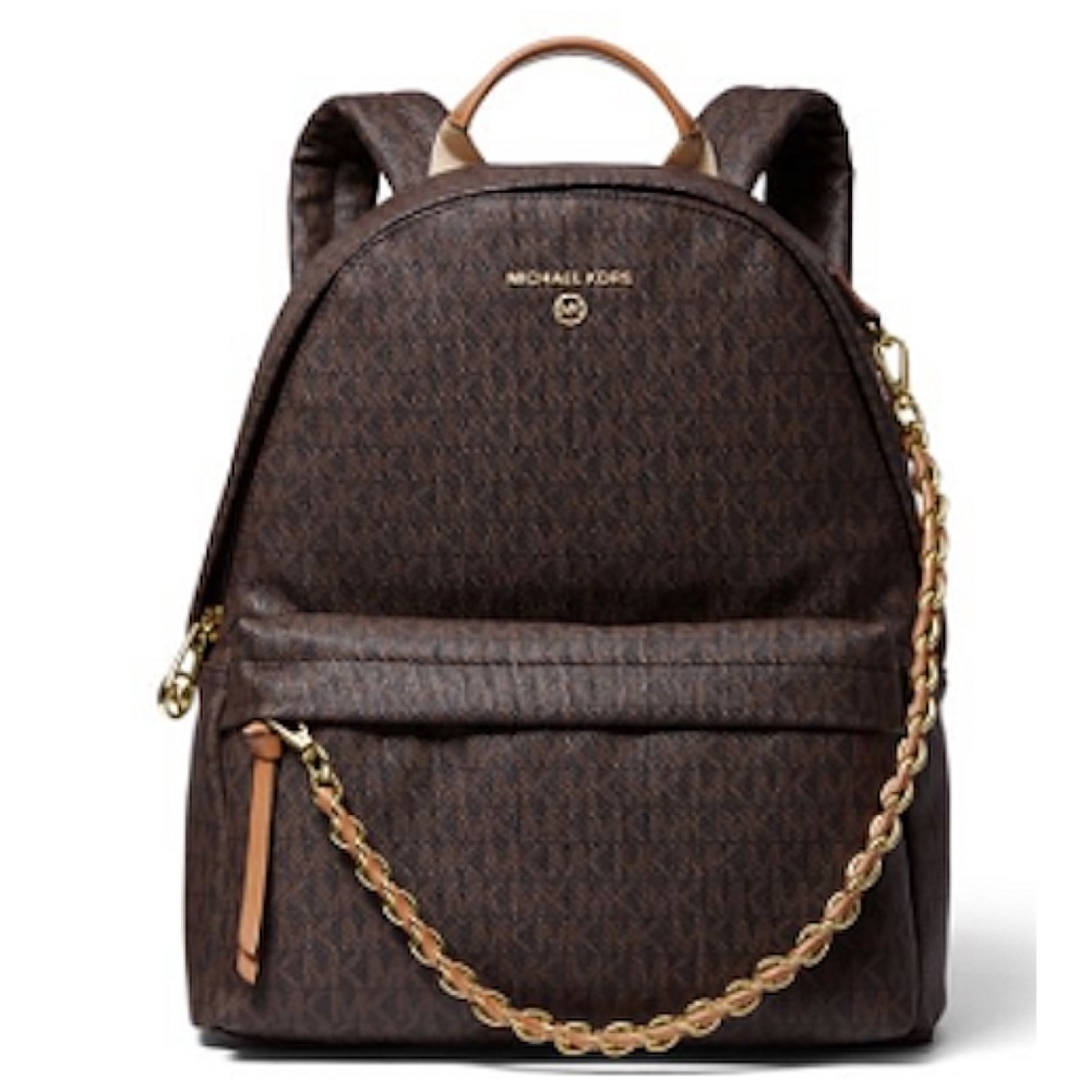 NWT Michael Kors Slater Medium Backpack Brown/Acorn Original Packaging